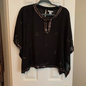 Boho Silk Sequin Top